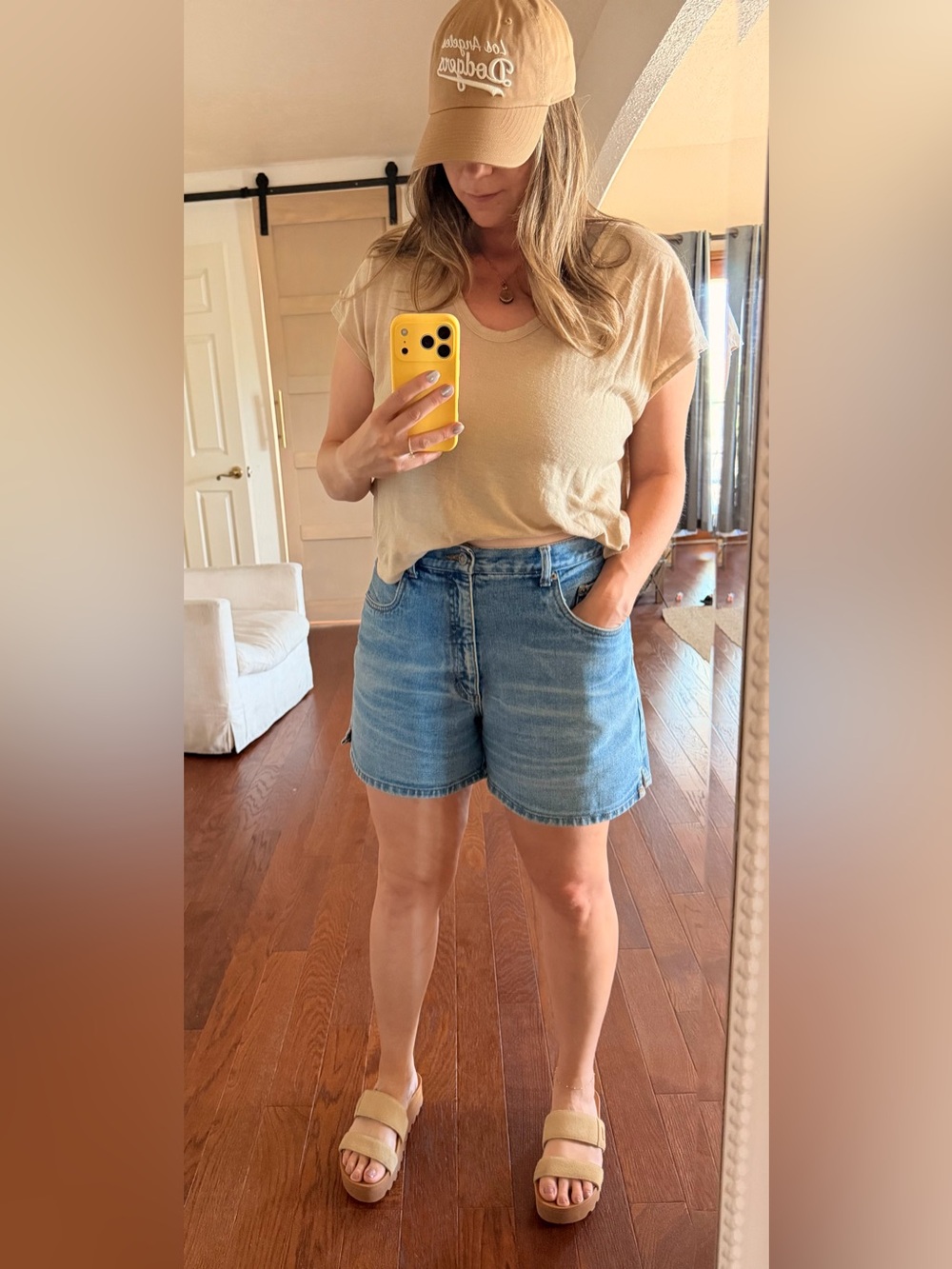 Halston Heritage Light Blue Jean Shorts